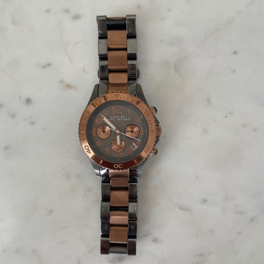 Marc by Marc Jacobs Chronograph Grey Dial Two-tone Watch